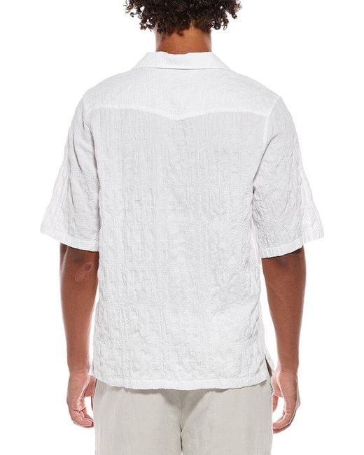 Officine Generale White Officine Generale Eren Seersucker Shirt for men