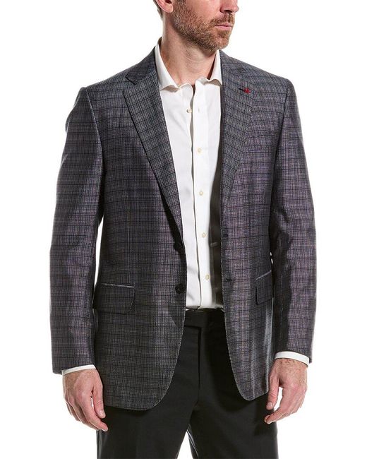 Isaia Black Silk-blend Suit Jacket for men