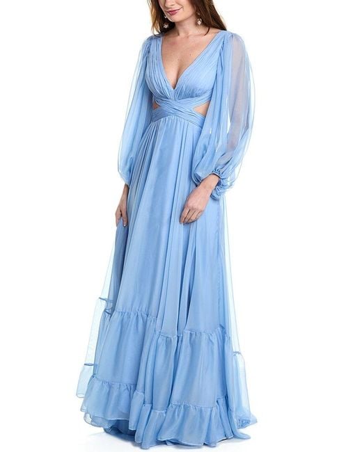 Jovani Blue Chiffon Gown