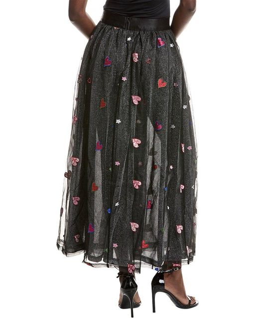 Gracia Black Tutu Tulle Heart A-Line Skirt