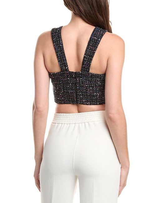 Sandro Blue Tweed Halter Top