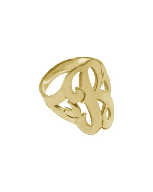 Jane Basch Metallic 22K Over Single Initial Ring -Z)