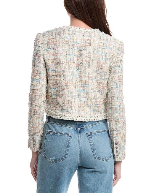 Alice + Olivia Gray Peyton Cropped Tweed Jacket
