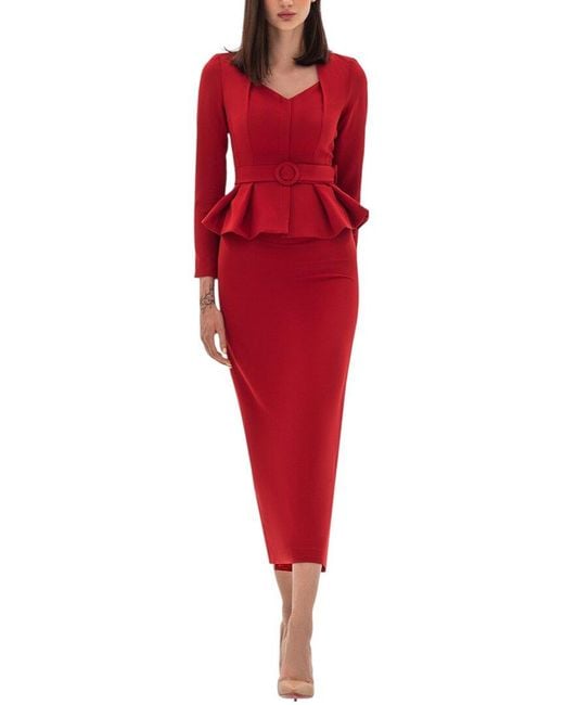 BGL Red 2pc Jacket & Skirt Set