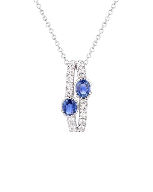 Gregg Ruth Blue 14K 1.11 Ct. Tw. Diamond & Sapphire Pendant