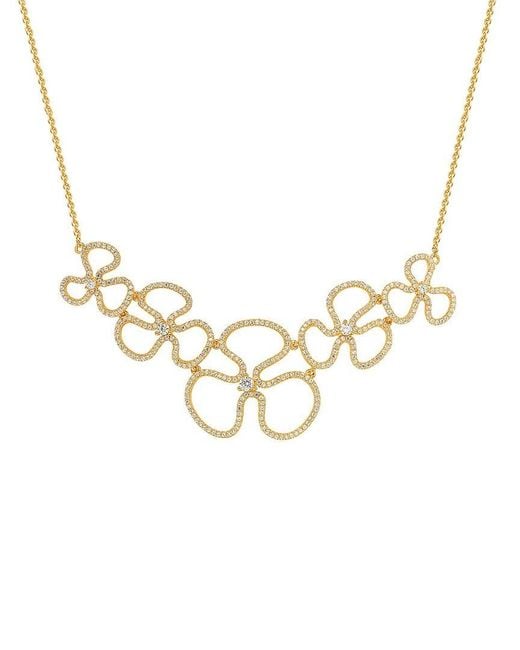 Suzy Levian CZ Jewelry Metallic Suzy Levian Silver Cz Bib Necklace