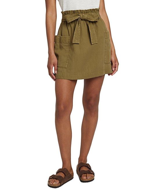 Faherty Brand Green Arlie Linen-Blend Utility Skirt