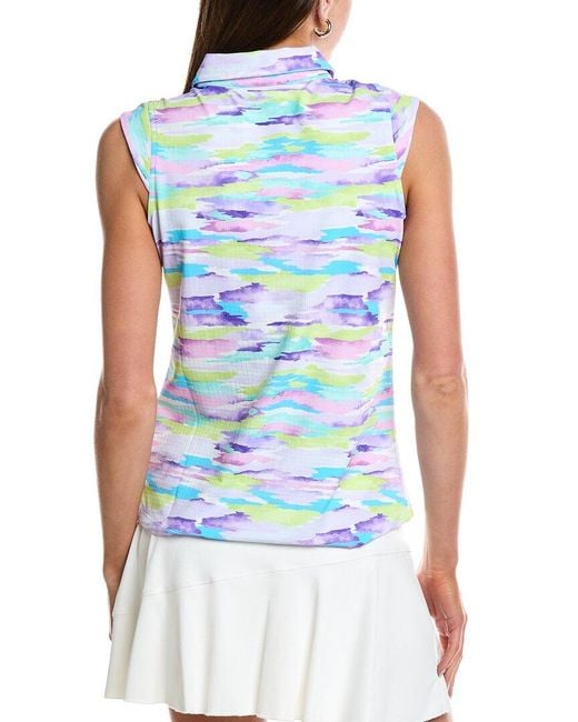 IBKUL Blue Sleeveless Polo Shirt