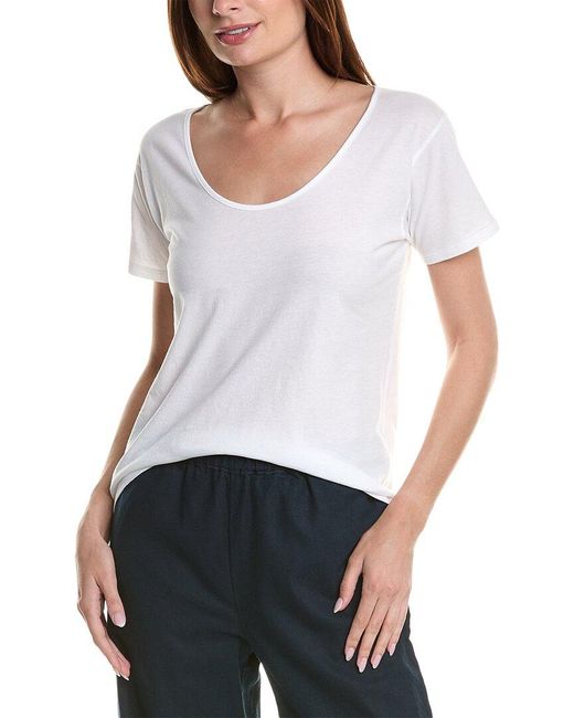 Vince White Relaxed Scoop Neck T-shirt