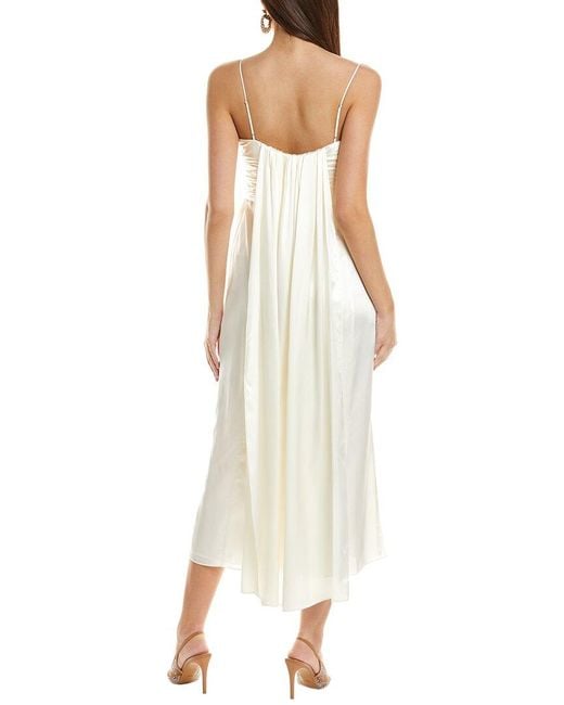 Cinq À Sept White Sydney Silk Midi Dress