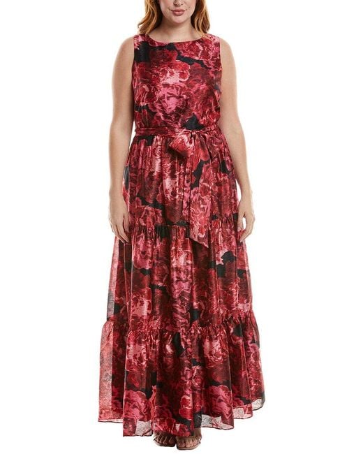 Tahari Plus Tiered Gown