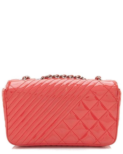 Chanel Red Pink Leather Coco Boy Small Flap Bag (authentic Pre-loved)