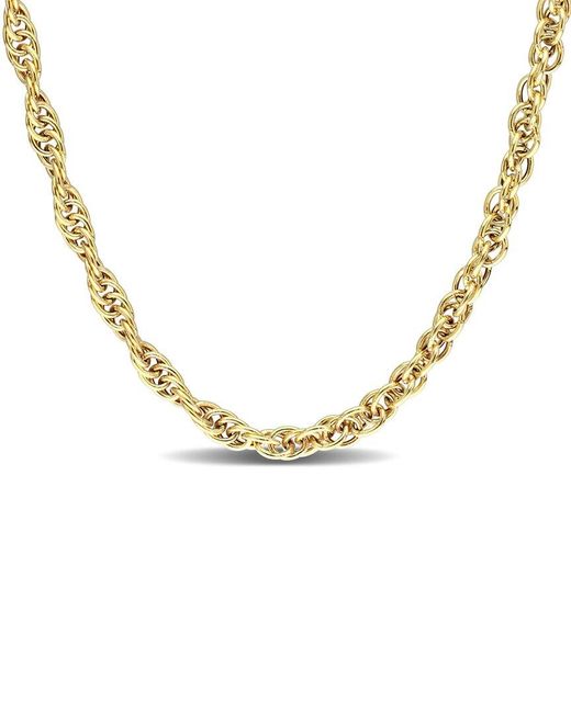 Italian Silver Metallic 18k Over Singapore Chain Necklace