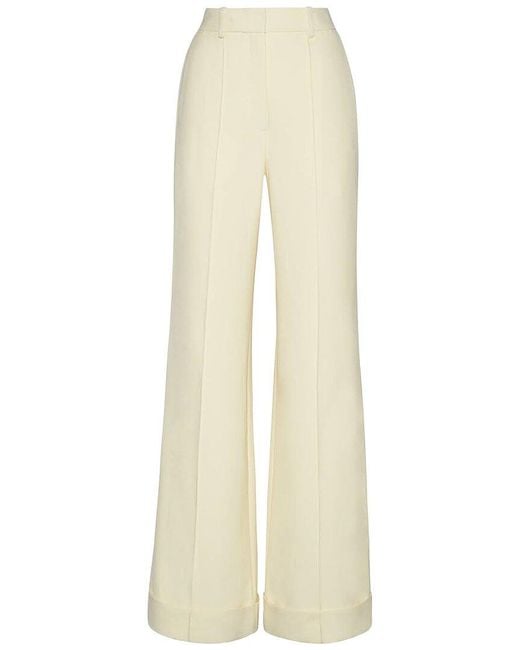 Adam Lippes White Deeda Wool & Silk-blend Pant