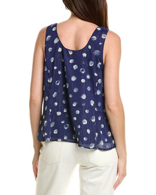 Nicole Miller Blue Pintuck Tank