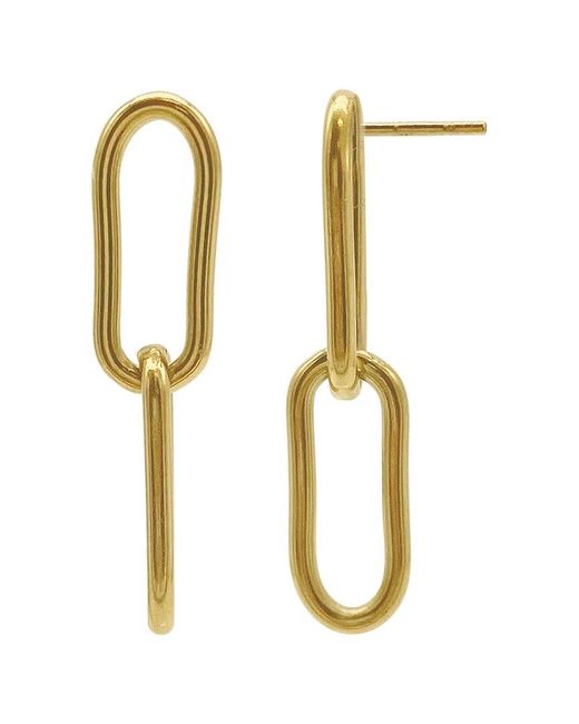 Adornia Metallic 14k Plated Paperclip Chain Drop Earrings