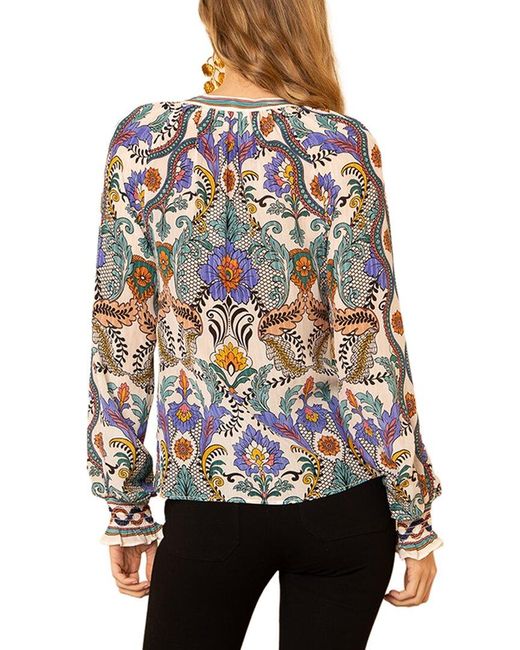 Hale Bob Red Whitley Silk Top