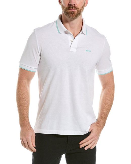 BOSS by HUGO BOSS Phillipson Polo Shirt in White for Men | Lyst Canada
