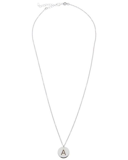 Italian Gold Over Silver Metallic Initial Disc Pendant Necklace (a-z)