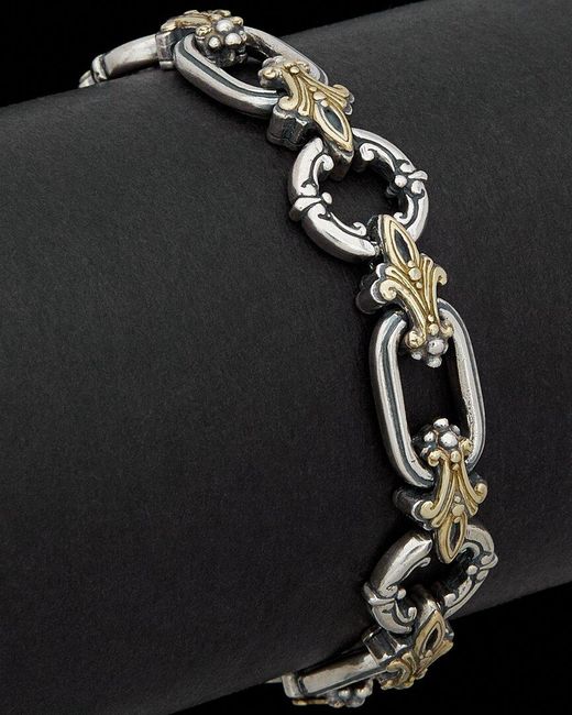 Konstantino Black Eros 18k & Silver Link Toggle Bracelet