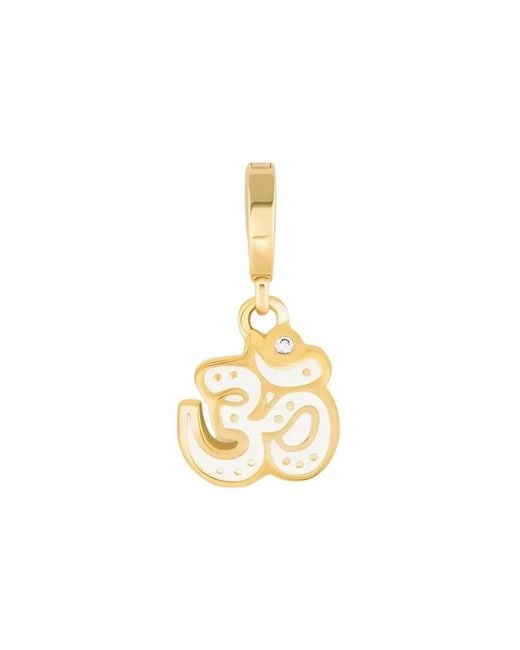 Karma and Luck Metallic Plated Cz Pendant Charm