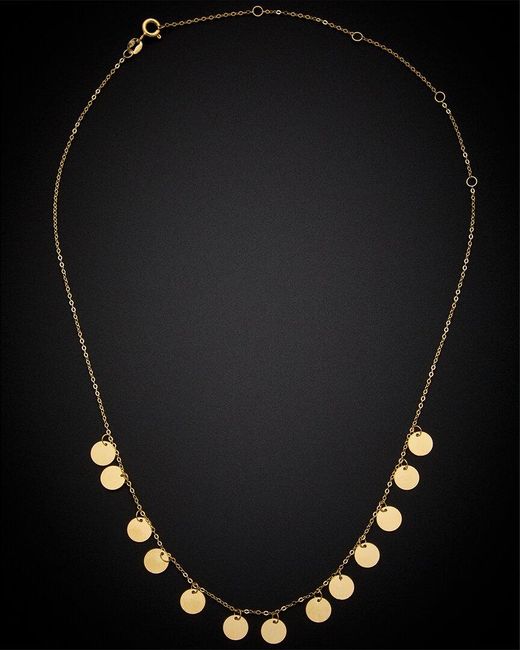 Italian Gold Black 14k Disc Choker Necklace