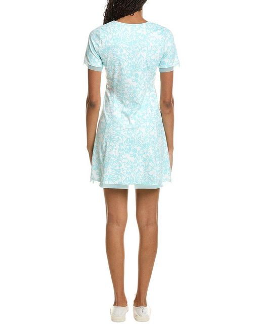 Stella Parker Blue Scoop Neck Mesh Detail Dress