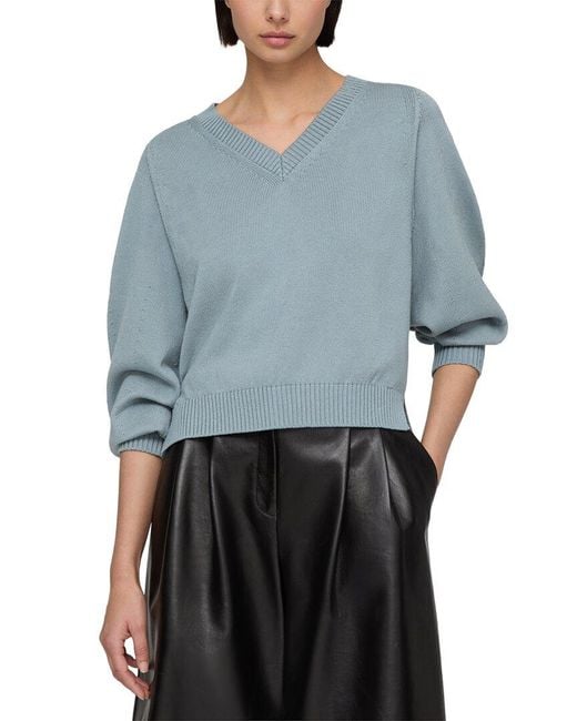 Lafayette 148 New York Blue Silk-blend Sweater