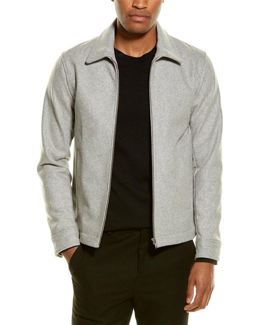 Theory Wyatt Urban Wool & Cashmereblend Melton Jacket in Grey (Grey