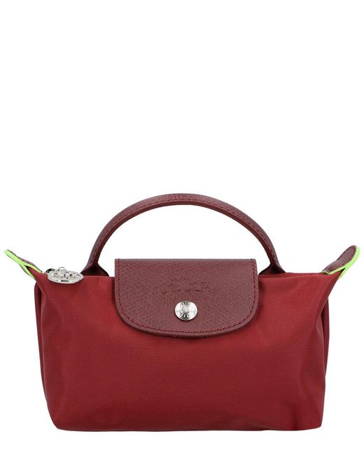 Longchamp Red Le Pliage Mini Canvas Bag