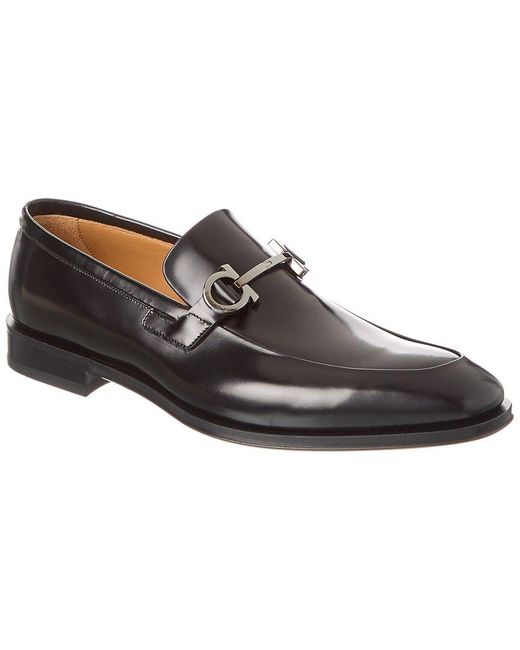 Ferragamo Black Finley Leather Loafer for men