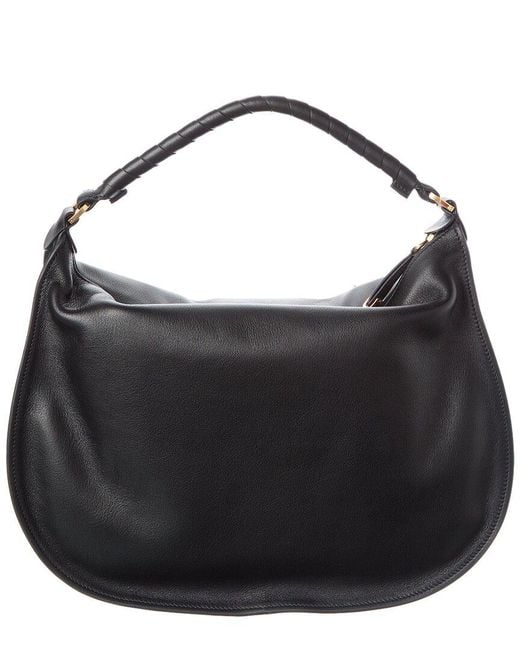 Chloé Black Marcie Leather Hobo Bag