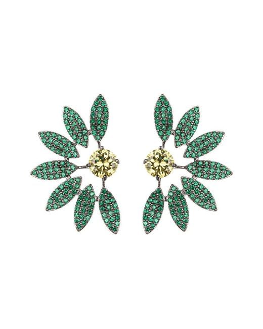Eye Candy LA Green Cz Olivia Statement Earrings