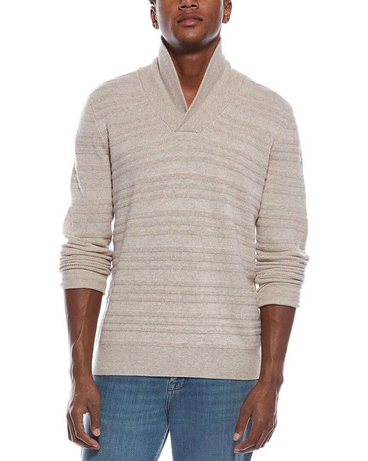 Kier + J Gray Shawl Collar Fancy Stitch Wool & Cashmere-Blend Pullover for men