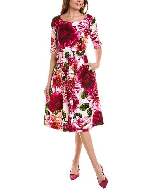 Samantha Sung Red Florance Midi Dress