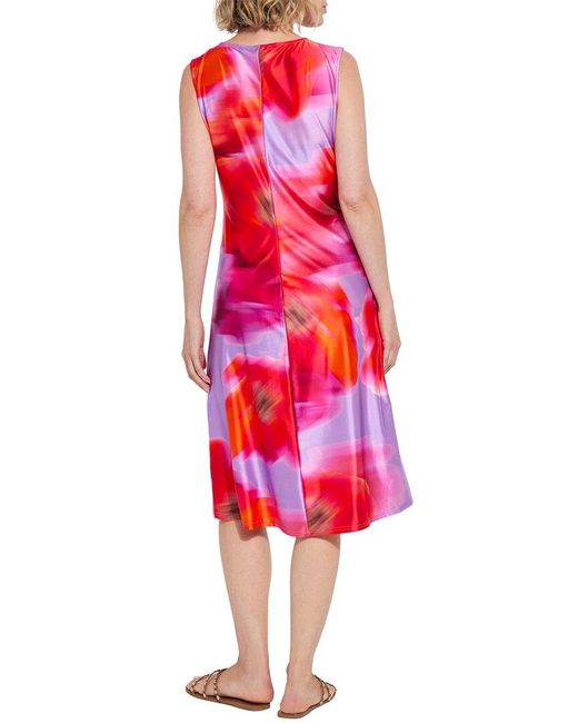 Lyssé Red Raquel Side Drape Printed Dress