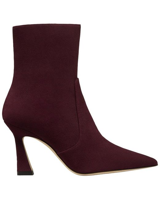 Stuart Weitzman Purple Vinnie Zip Suede Bootie 85