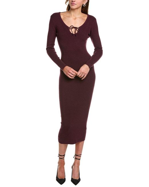 Bardot Red Verona Knit Midi Dress