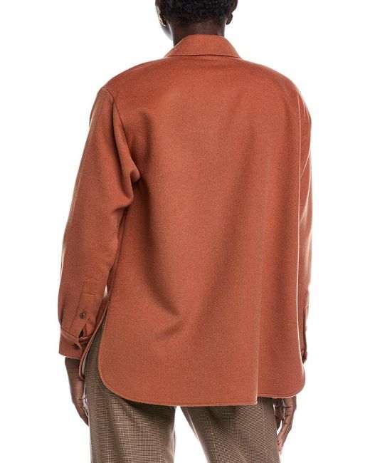 Lafayette 148 New York Reversible Wool Shacket in Brown | Lyst UK