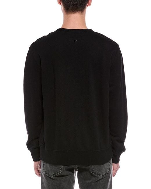 Rag & Bone Black Massey Terry Crewneck Sweatshirt for men
