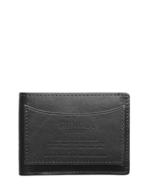 Shinola Gray Usa Heritage Leather Pocket Bifold Wallet for men