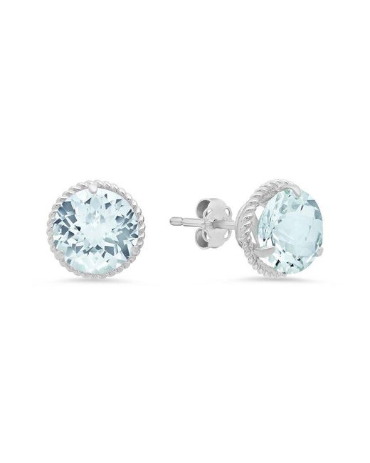 MaxColor Blue 14k 2.80 Ct. Tw. Aquamarine Halo Studs
