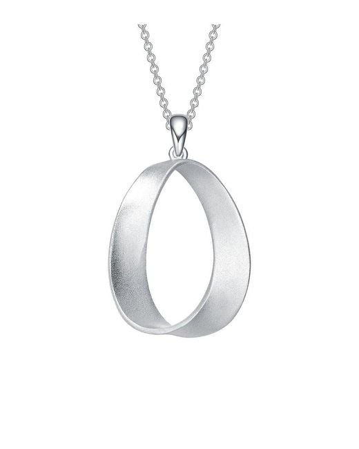 Genevive Jewelry Metallic Silver Cz Drop Pendant