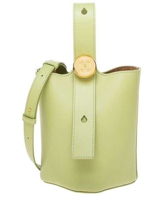 Loewe Green Pebble Mini Leather Bucket Bag