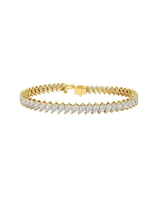 Lab Grown Diamonds Metallic 14K 9.36 Ct. Tw. Lab-Grown Diamond Tennis Bracelet