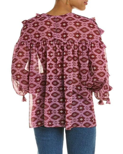Sachin & Babi Red Babi Top