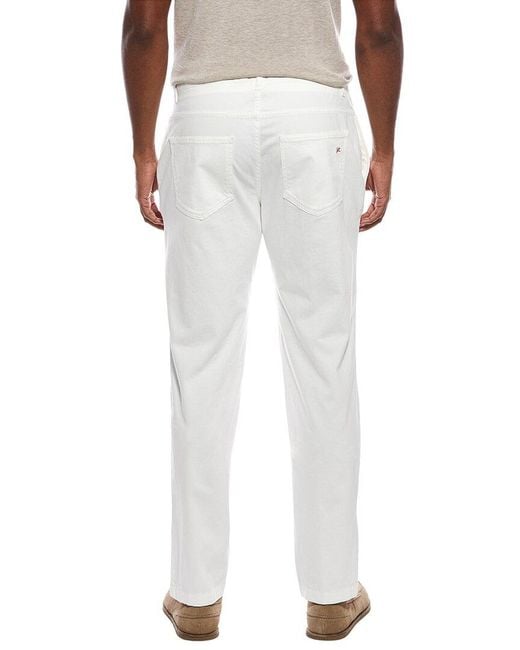 Isaia White Straight Trouser for men