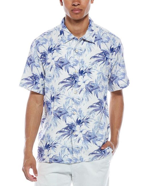 Tommy Bahama Blue Palmeras Party Silk-Blend Camp Shirt for men
