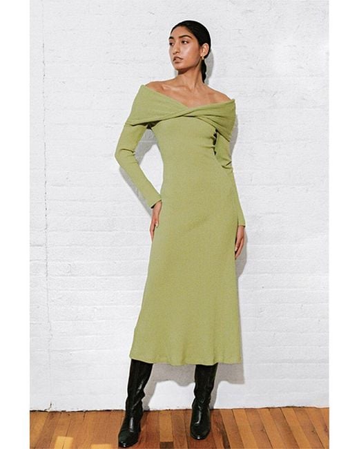 Mara Hoffman Green Emery Linen-blend Midi Dress