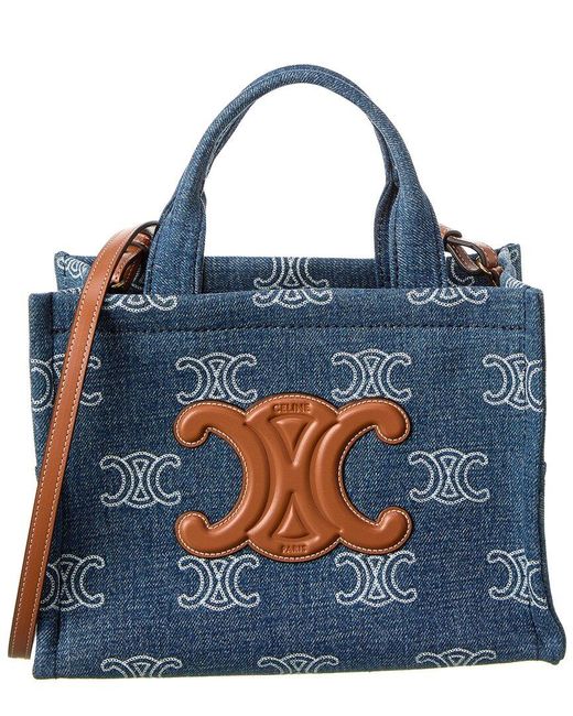 Céline Blue Cabas Thais Small Denim Tote